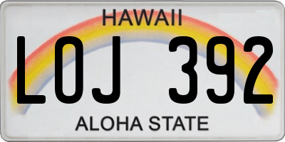 HI license plate LOJ392