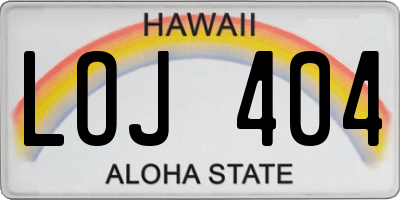 HI license plate LOJ404