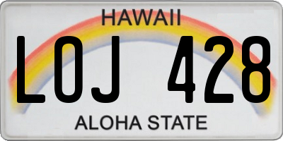 HI license plate LOJ428