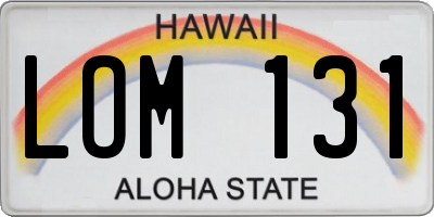HI license plate LOM131