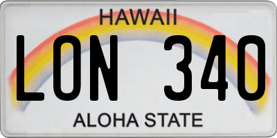HI license plate LON340
