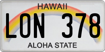 HI license plate LON378