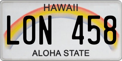 HI license plate LON458