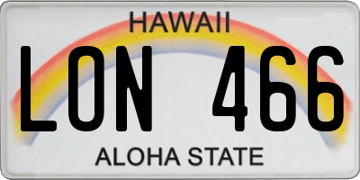 HI license plate LON466