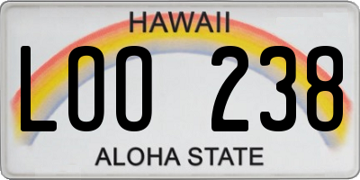 HI license plate LOO238