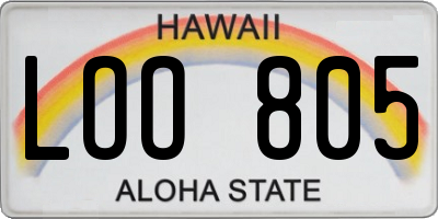 HI license plate LOO805