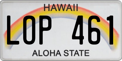 HI license plate LOP461