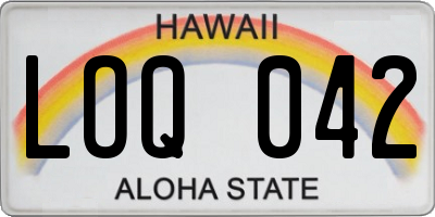 HI license plate LOQ042