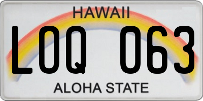 HI license plate LOQ063