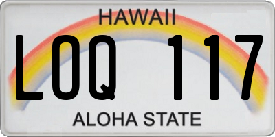 HI license plate LOQ117