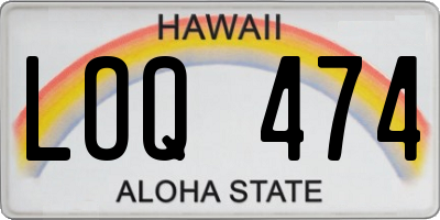 HI license plate LOQ474