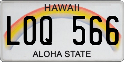 HI license plate LOQ566