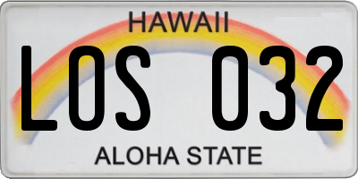 HI license plate LOS032