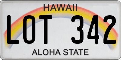 HI license plate LOT342