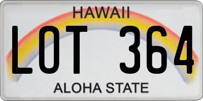 HI license plate LOT364