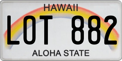HI license plate LOT882