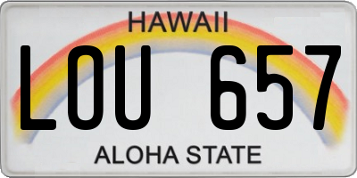HI license plate LOU657