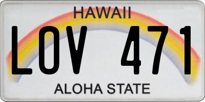 HI license plate LOV471