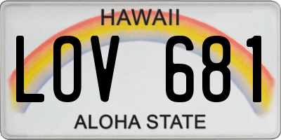 HI license plate LOV681