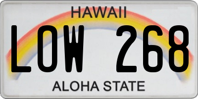 HI license plate LOW268