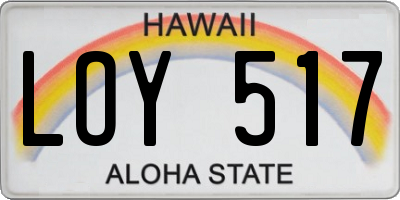 HI license plate LOY517
