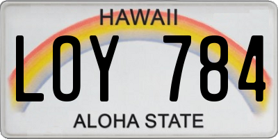 HI license plate LOY784