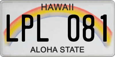 HI license plate LPL081