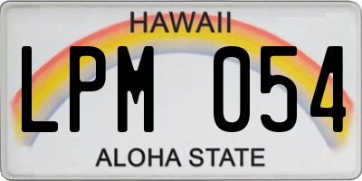 HI license plate LPM054