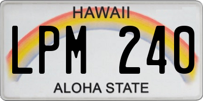 HI license plate LPM240