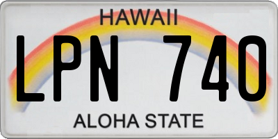 HI license plate LPN740