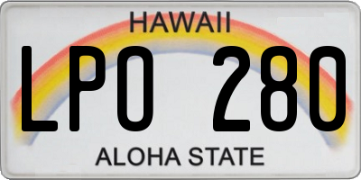 HI license plate LPO280