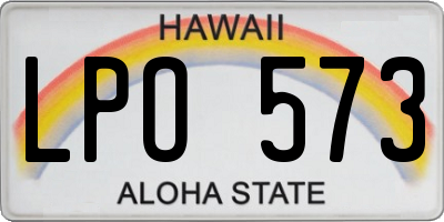 HI license plate LPO573