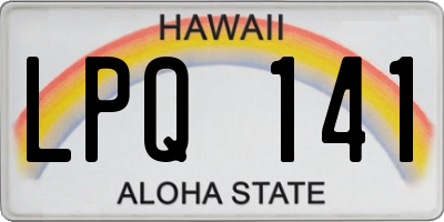 HI license plate LPQ141
