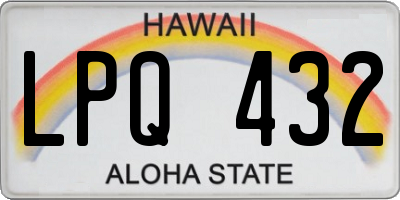 HI license plate LPQ432