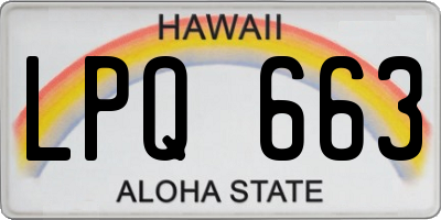 HI license plate LPQ663