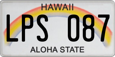 HI license plate LPS087
