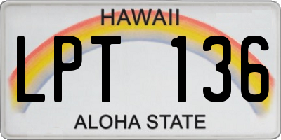 HI license plate LPT136