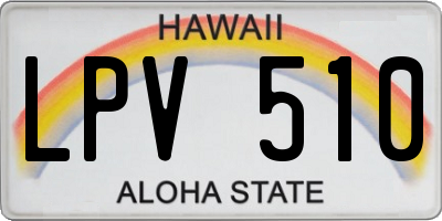 HI license plate LPV510
