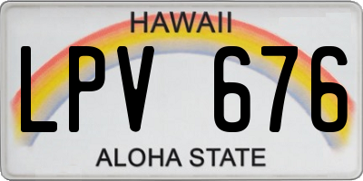 HI license plate LPV676