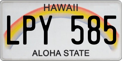 HI license plate LPY585