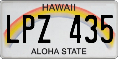 HI license plate LPZ435