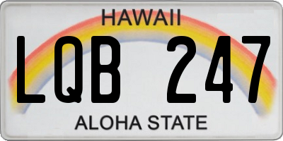 HI license plate LQB247
