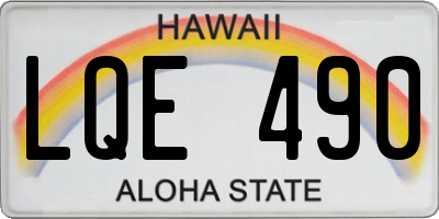 HI license plate LQE490