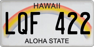 HI license plate LQF422