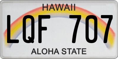 HI license plate LQF707