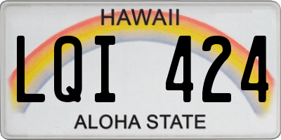 HI license plate LQI424