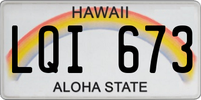 HI license plate LQI673