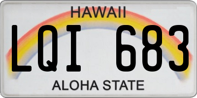 HI license plate LQI683