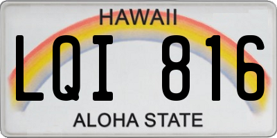 HI license plate LQI816