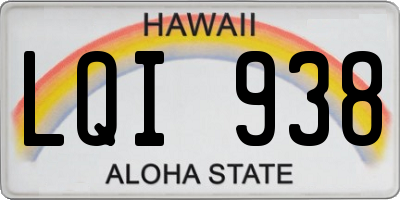 HI license plate LQI938